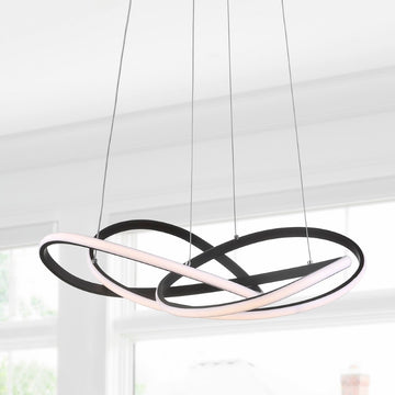 Alexia 25" Abstract Integrated LED Metal Adjustable Pendant - JONATHAN Y